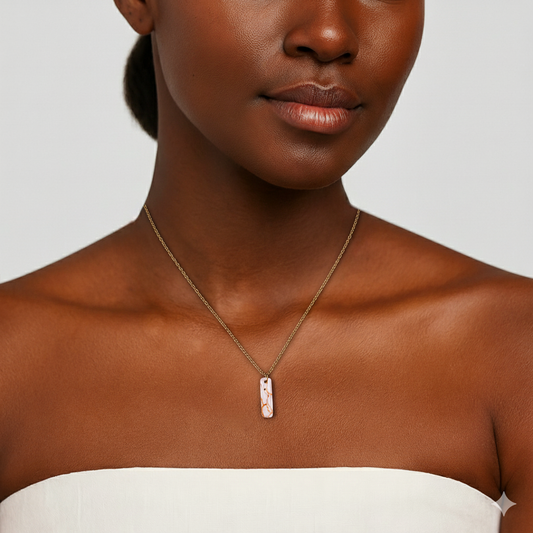 Collier Loren Blanc marbré