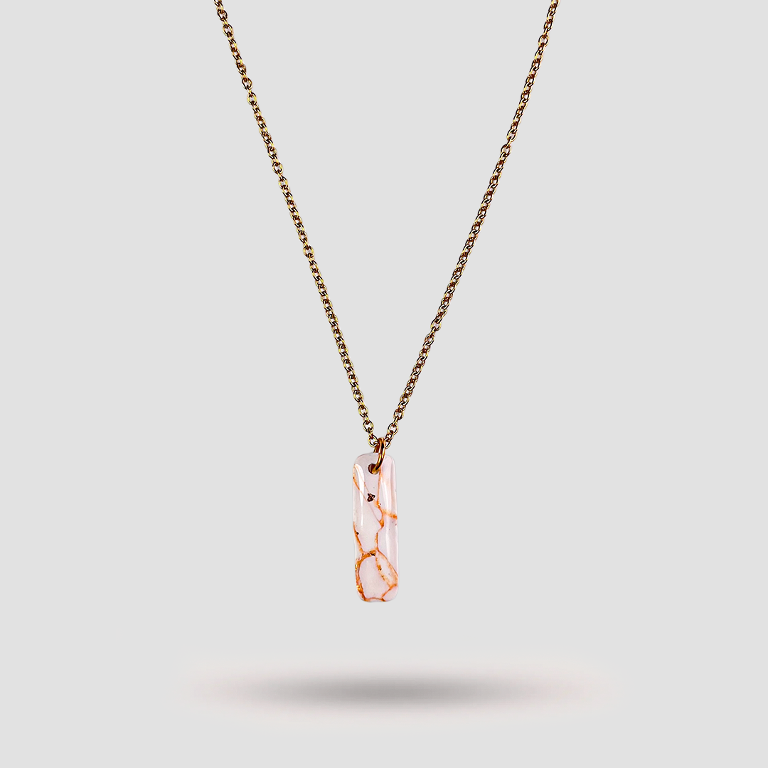 Collier Loren Blanc marbré