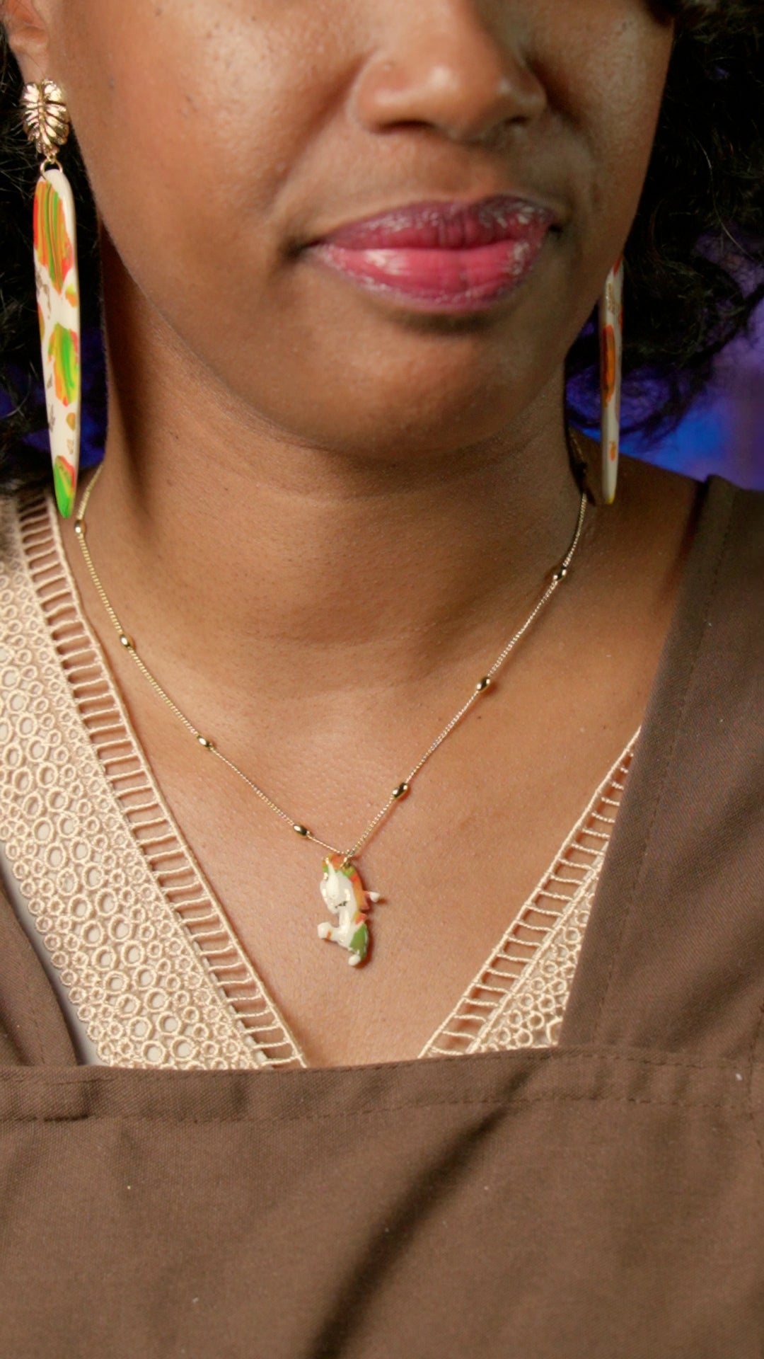 Collier Martinique Madras & Blanc
