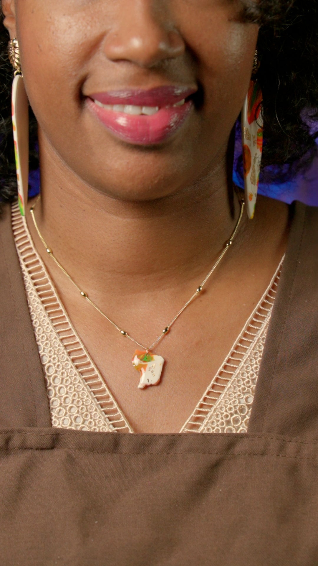Collier Guyane Madras & Blanc