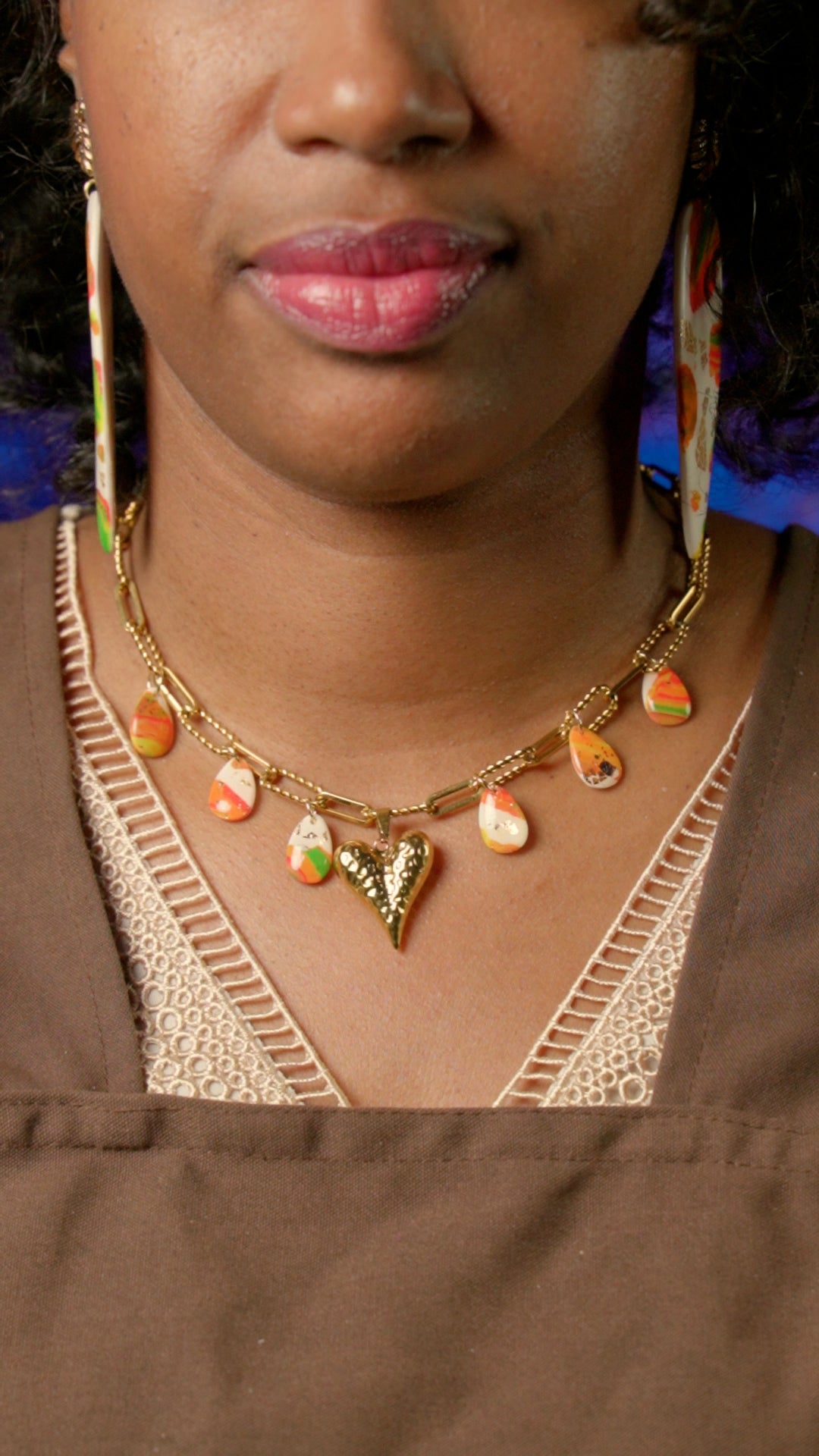 Gros Collier Madras & Blanc