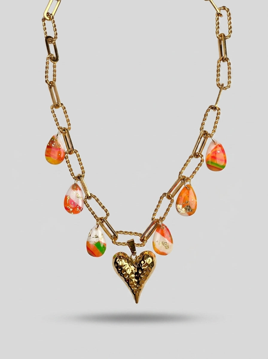 Gros Collier Madras & Blanc